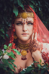 Close-up portrait of young woman