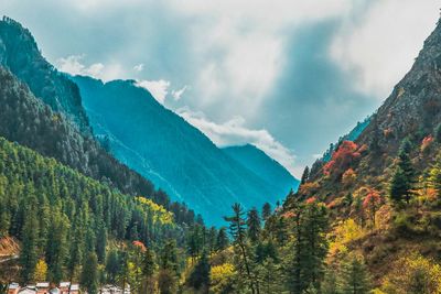 Scenic view of mountains against sky