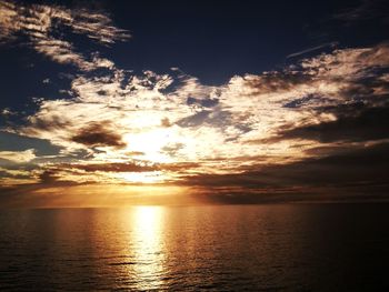 Scenic view of sea at sunset