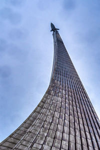 Low angle view of rocket launch monument moscow 