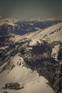 Scenic view of snowcapped mountain against sky