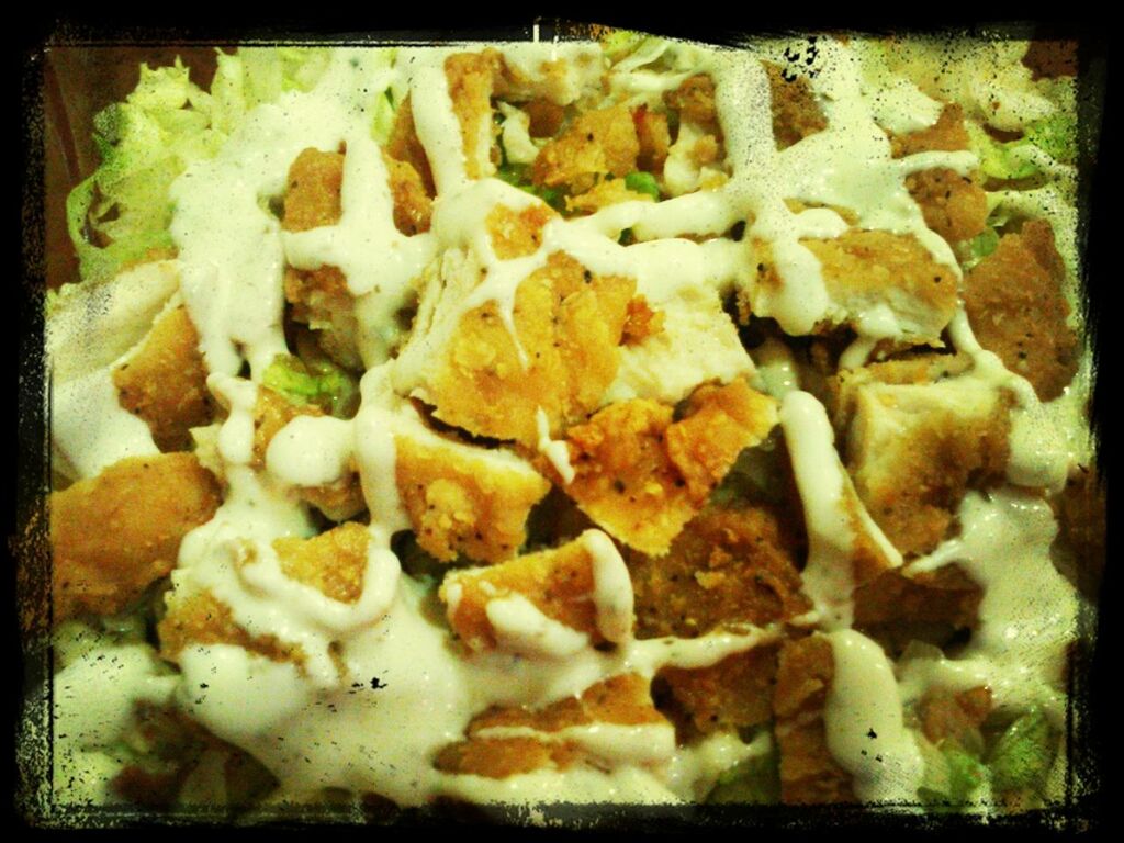 HEALTHY Good (; FATSalad + Spicy¡&Crispy Chick. + Yellow Peps. + Bacon = Goin' Healthy Slowly (;