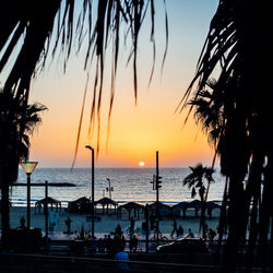Scenic view of sea at sunset