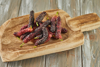 Close-up of food on cutting board