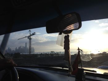 Sunset over road