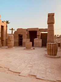 Exterior of historic building against clear sky