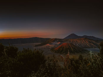 Scenic view of landscape against sky during sunset