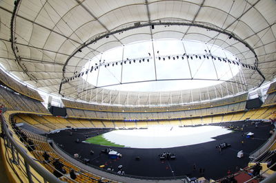 High angle view of people in stadium