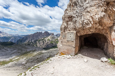 Scenic view of rocky mountains against sky