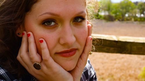 Close-up portrait of young woman