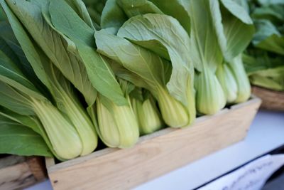 High angle view of chopped vegetables on table