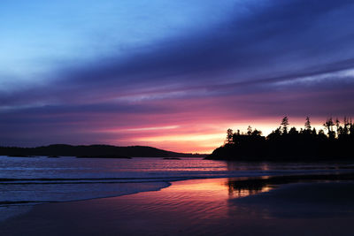 Stunning sunset at mackenzie beach in tofino