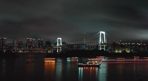 Illuminated city at night