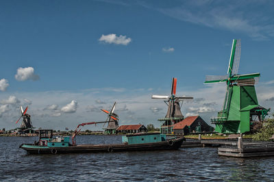 View of harbor against sky