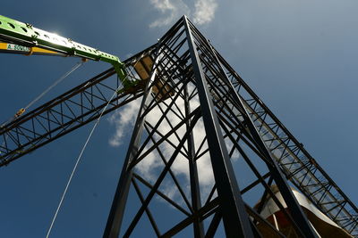 Low angle view of ferris wheel against sky