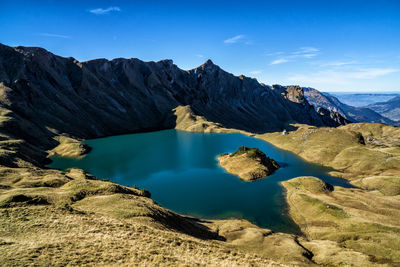 Scenic view of mountains against sky