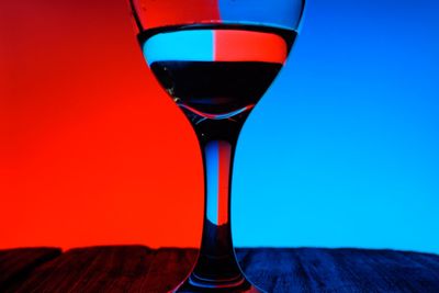 Close-up of beer glass on table