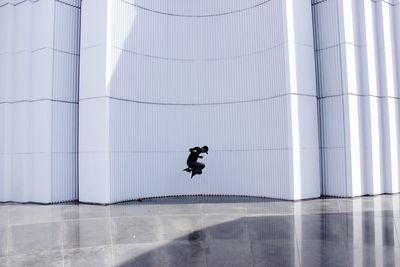 Man walking in modern building