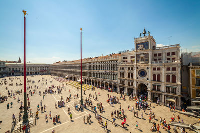 Crowd at st marks square against sky