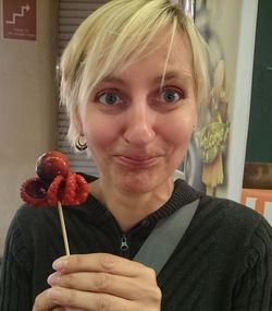 Close-up of girl holding ice cream