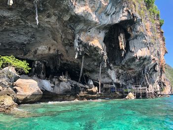 Rock formations in sea