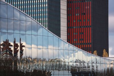 Reflection of buildings in city