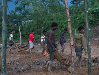 People in forest