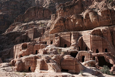 Low angle view of a rock formation