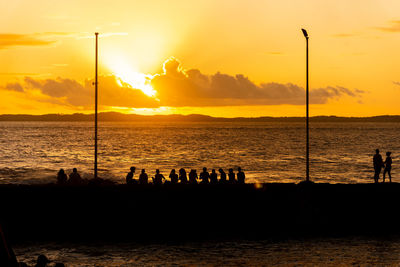 Dramatic, orange sunsets overlook the beach. preserved nature