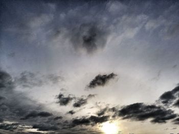 Low angle view of storm clouds in sky