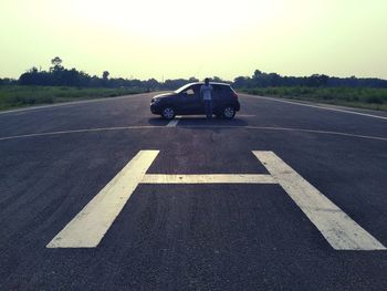 Car on road against sky