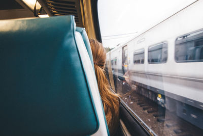 Train at railroad station platform