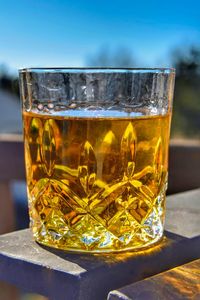 Close-up of drink in glass on table