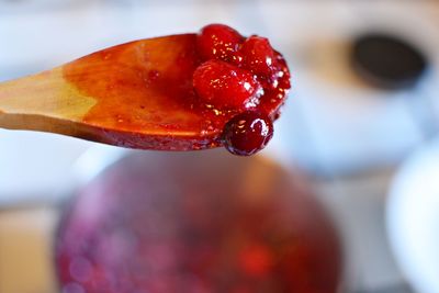 Close-up of wet red berries