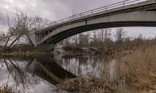 Bridge over river against sky