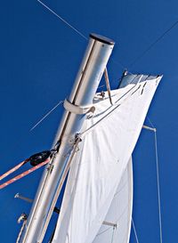 Boat sailing in sea