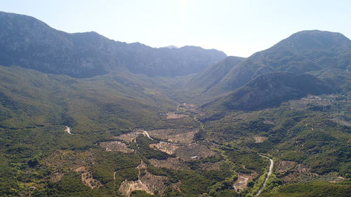 High angle view of landscape against sky