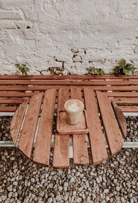 Close-up of empty bench