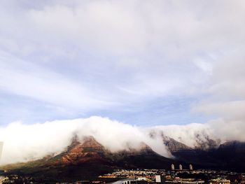 Cloudy sky over mountains