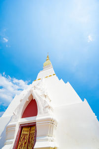 Low angle view of white building against sky