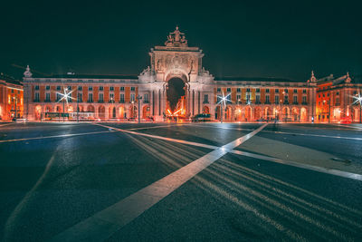 Illuminated city at night