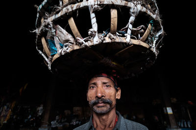 Portrait of man wearing mask