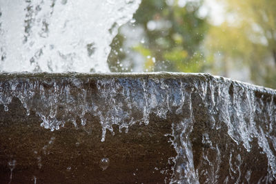 Close-up of water drops on glass