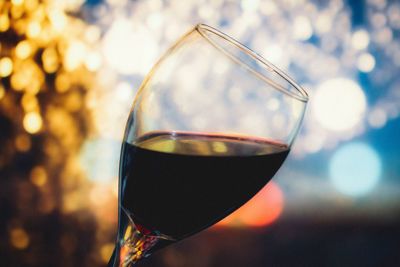 Close-up of wine in glass