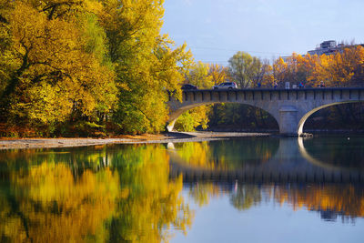 Bridge over river against sky