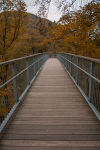 Footbridge over footpath during autumn