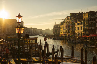 View of canal grande in venice during sunset