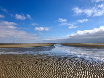 Scenic view of beach against sky