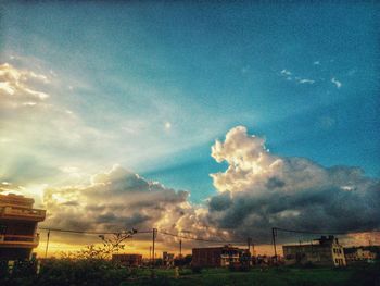 View of landscape against cloudy sky