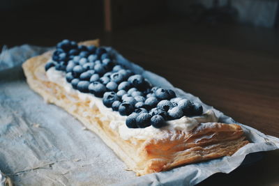 Close-up of dessert on table